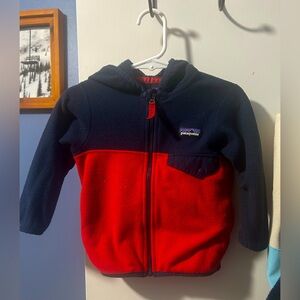 Patagonia baby Red and Blue Fleece Hoodie